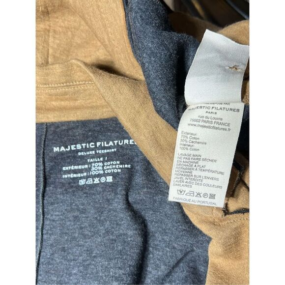 Majestic Filatures Fitted Cotton Cashmere Fitted Raw Edge Blazer Size 1 - Picture 6 of 7